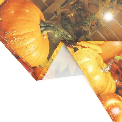 Miniatura 6 de HVEST Cortina de ducha de calabaza otoñal, hojas de arce, Acción de Gracias, Halloween, noche, calabaza, farol, cuervo, luna llena, juego de cortina