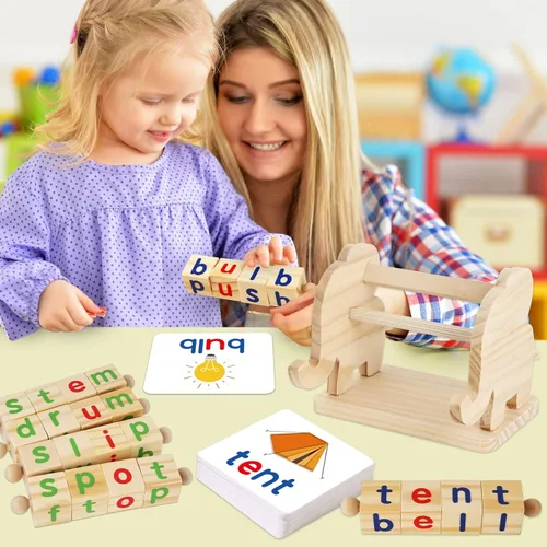 Miniatura 7 de ShyLizard Juguetes Montessori de Aprendizaje y Educación para Niños de 3, 4 y 5 Años, Juguetes de Bloques de Lectura de Madera, Actividades