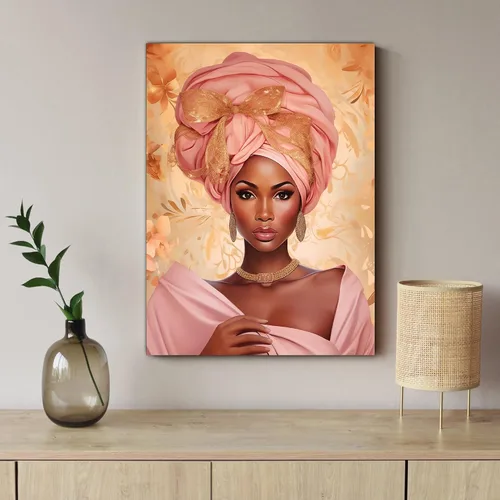 Miniatura 218 de Arte de pared afroamericano, decoración de rey y reina bailarín negro para sala de estar, arte de pareja de amor negro para dormitorio, lienzo