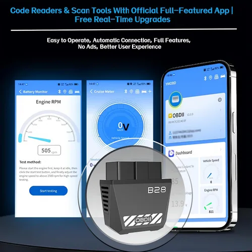 Miniatura 4 de Escáner inalámbrico Bluetooth OBD2, lector de código automático con reinicio de luz del motor de verificación, datos en vivo y preparación I/M