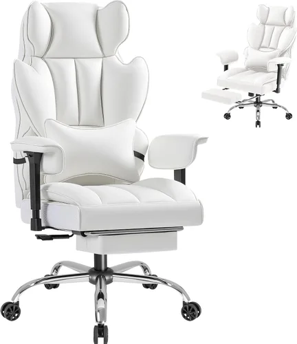Miniatura 9 de Furmax Silla de oficina grande y alta, silla de juegos de respaldo alto con reposapiés para personas pesadas, silla de oficina ergonómica cómoda