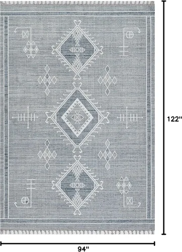 Miniatura 3 de Momeni Rabat - Alfombra de diseño marroquí, azul, 7'10" X 10'2