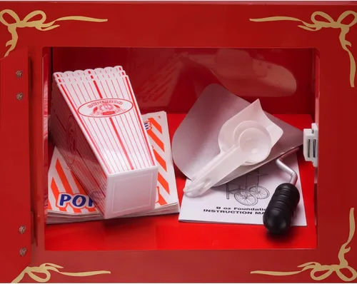 Miniatura 5 de Superior Popcorn Company - Máquina para hacer palomitas de maíz con carrito, hace aproximadamente 3 galones por lote, (8 onzas, rojo)