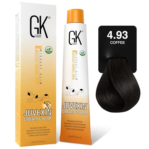 GK HAIR Global Keratin - Tubo de crema profesional para el cabello (3.4 onzas líquidas/3.4 fl oz), colores nutritivos y limpiadores para peinar Café