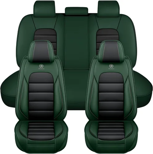 Miniatura 32 de Fundas de asiento para Chevrolet Chevy Aveo 2004-2011, funda de asiento de automóvil de piel sintética, compatible con bolsa de aire, protector