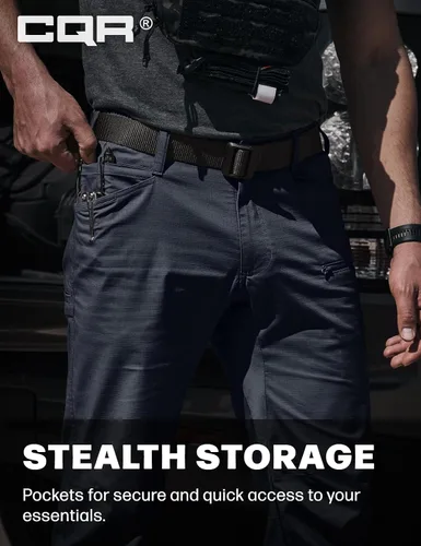 Miniatura 229 de CQR – Pantalones tácticos elásticos tipo cargo para hombre, resistentes al agua, de tela ripstop (antidesgarros), ligeros, ideales para uso diario