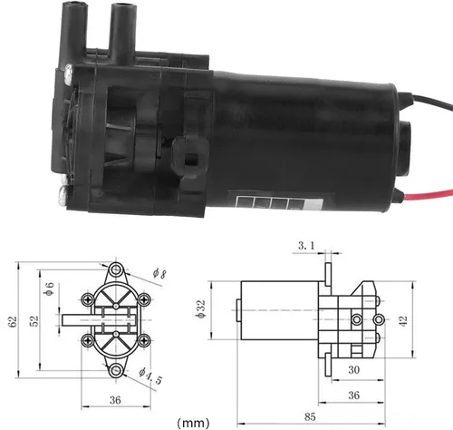 Miniatura 2 de 12V ZC-A250 Mini autocebante - Engranaje DC para la herramienta de bombeo de agua del acuario