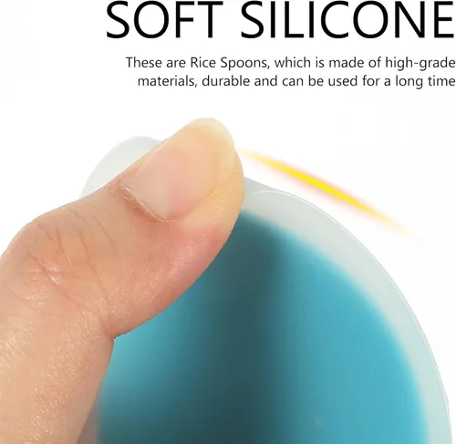 Miniatura 5 de SHOWERORO 2 cucharas de arroz de silicona resistentes al desgaste compactas para cocina, hogar y restaurante, fácil de limpiar y diseño ergonómico