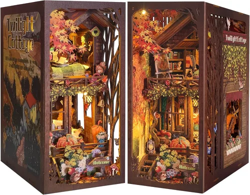 Miniatura 16 de Kit de rincón de libros, kit de casa de muñecas en miniatura para adultos, regalos para familiares y amigos, decoración de estantería