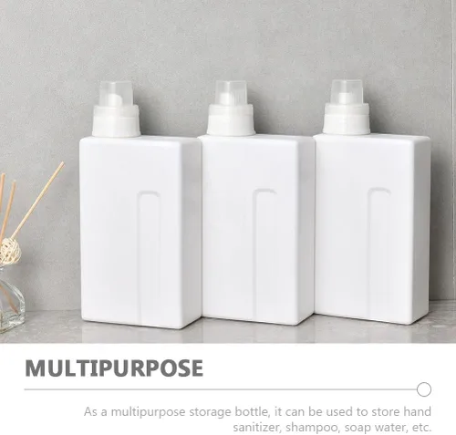 Miniatura 4 de Zerodeko Paquete de 2 botellas de lavandería recargables de 33 onzas a prueba de fugas, recipientes de detergente vacíos con tapas para el hogar
