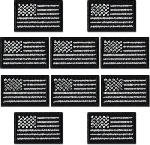 Miniatura 9 de Laughing Lizards Parches pequeños de la bandera estadounidense (paquete de 100) a granel de la bandera de Estados Unidos, parche bordado para coser