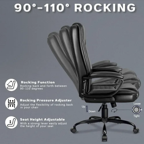 Miniatura 7 de LEMBERI Silla de Escritorio de Oficina, Silla Ejecutiva Gerencial Grande y Alta, Silla de Computadora con Respaldo Alto, Sillas Ergonómicas de Cuero
