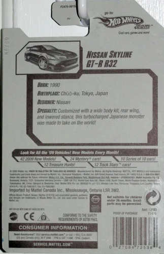 Miniatura 5 de Hot Wheels 2009-156 Dream Garage BLUE 2001 Nissan Skyline GT-R R32 Escala 1:64