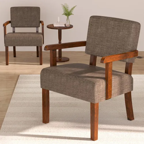 Miniatura 26 de FAGAGA Juego de 2 Sillas de Acento con Mesa, Sillas de Sala de Estar con Asiento y Reposabrazos VelvetSoft para Sala de Estar Dormitorio Sala