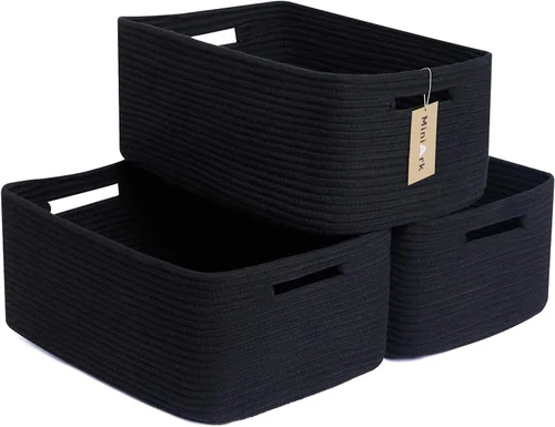Miniatura 26 de MiniArk Cestas grandes de almacenamiento para estantes, organizadores de armario, para ropa, manta, toallas, guardería, caja de juguetes, cestas