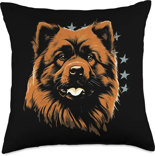 4th of July Dog Owner Apparel MD Chows Dog Gift Throw Pillow, 18x18, Multicolor