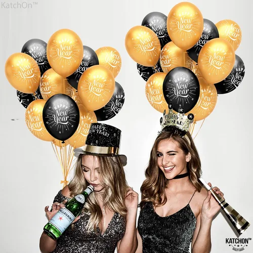 Miniatura 2 de KatchOn, Juego de 50 globos de feliz año nuevo, globos de látex de feliz año nuevo, decoraciones de feliz año nuevo 2026 Suministros para fiesta