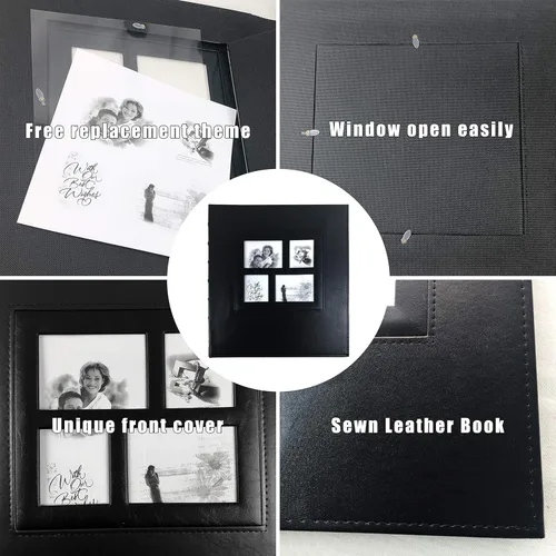 Miniatura 4 de Álbum de fotos RECUTMS autoadhesivo magnético DIY (hazlo tú mismo) de manualidades con 60 páginas, 13.3 x 13.4 pulgadas, para fotos de 8x10, 6x8