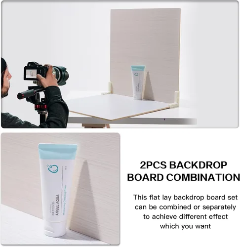Miniatura 5 de 5 tableros de fondo de fotos de doble cara para colocación plana en estudio fotográfico, fondo de mesa impermeable de 16x16 pulgadas, accesorios