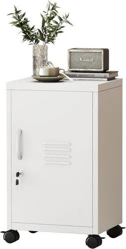 Miniatura 19 de Gabinete de casillero de almacenamiento de 62.2 cm de alto de metal con cerradura - Gabinete pequeño con cerradura para empleados, casillero
