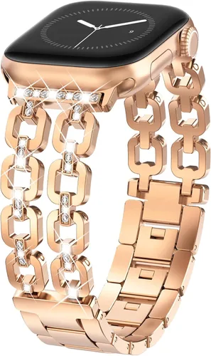 Miniatura 14 de WINGLE for Apple Watch Band Women 38mm 40mm 41mm 42mm 44mm 45mm 46mm 49mm Series 11 10 9 8 7 6 5 4 3 2 1 SE 3/2/1, Dressy Band Stainless Steel Chain