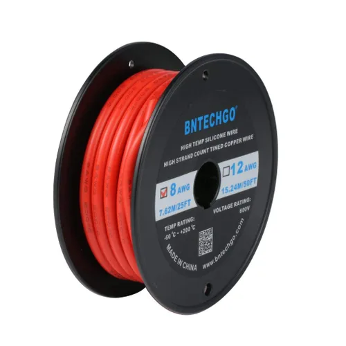 Miniatura 21 de Bntechgo 8 alambres de silicona suave y flexible, silicona resistente a altas temperaturas, altamente eficiente 8 AWG calibre, 1650 hilos de alambre