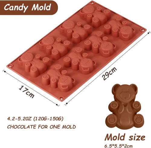 Miniatura 5 de FantasyDay Molde de silicona prémium para hornear galletas de oso amoroso para tu pastel de cumpleaños, jabón, pan, chocolate, magdalenas, brownie