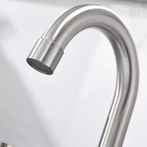Miniatura 4 de Phiestina Grifo de baño de 2 manijas y 3 agujeros de 8 pulgadas con drenaje emergente de metal, níquel cepillado, WF015-1-BN