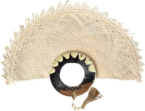Miniatura 18 de Abanico De Mano - Abanico De Mano - Abanico De Mano - Abanico De Mano - Palma de paja bohemia, recuerdo de boda, decoración de pared, accesorios