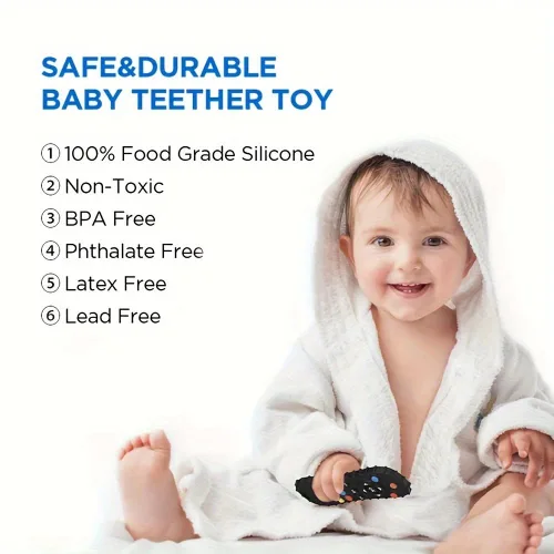 Miniatura 5 de AALFA Juguetes de Dentición para Bebé, Conjunto de Mordedores de Silicona Suave en Forma de Control Remoto de TV + Máquina de Juegos, Juguetes Rosa