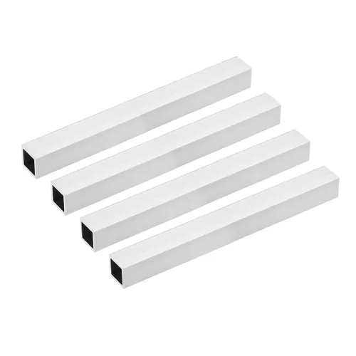 Miniatura 5 de uxcell Tubo cuadrado de aluminio 6063, 6mmx6mmx1mm de espesor de pared, 200mm de longitud, tubo de tubería recta sin costuras, 4 piezas