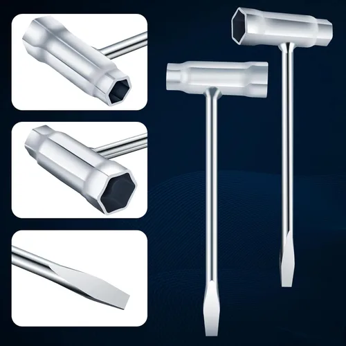 Miniatura 6 de Paquete de 3 llaves de motosierra de 0.512 x 0.748 in 1/2x3/4, herramienta de motosierra de repuesto, destornillador combinado y llave en T