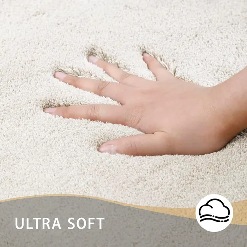 Miniatura 2 de MINIDEAR - Alfombras de baño 24x17 beige - Tapete de baño de espuma elástica gruesa, ultra suave y pachona, antideslizante, de secado rápido