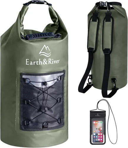 Miniatura 24 de EARTH&RIVER Mochila seca impermeable de alta calidad, extra gruesa, protección para todas las actividades acuáticas y campamentos, bolsa seca ligera