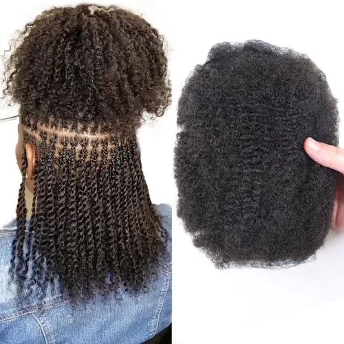 Miniatura 13 de HAPPY&CC Afro Kinkys - Extensiones de cabello humano a granel para extensiones de rastas de 10 pulgadas, 1.76 onzas, #4, color marrón degradado a
