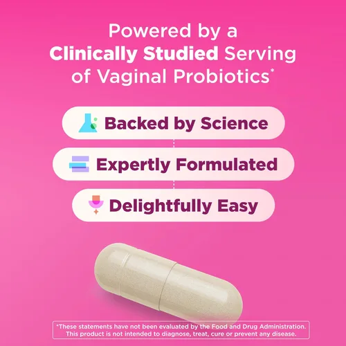 Miniatura 5 de OLLY Happy Hoo-Ha Cápsulas, probiótico para mujeres, salud vaginal y equilibrio de pH, 10 mil millones de CFU, sin gluten, 25