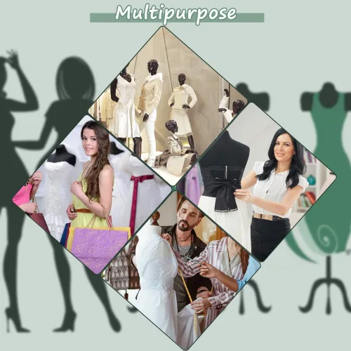 Miniatura 7 de Maniquí Torso Maniquí Forma Ajustable Cuerpo Manicano para Ropa, Maniquí Mujer de 60 a 67 pulgadas con Soporte Trípode Coser Forma de Vestido
