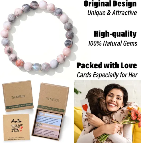 Miniatura 17 de Regalos de Navidad para mamá, tía, abuela, hermana, amor, equilibrio, pulsera de cristal natural con significado, regalos hechos a mano