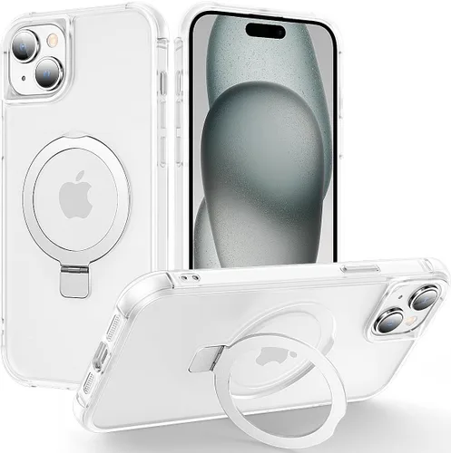 Miniatura 101 de CHAOFEnG Funda magnética compatible con iPhone 11 con soporte, prueba de caídas de grado militar, compatible con imán, anillo translúcido, parte