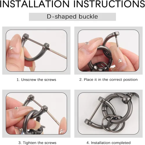 Miniatura 6 de Turcee Kit de llavero de coche de fibra de carbono de 2 piezas, regalo para hombres y mujeres, resorte de liberación rápida con anillo en D
