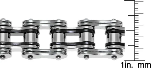 Miniatura 5 de Metro Jewelry Pulsera gruesa de acero inoxidable para motocicleta para hombre, chapado en iones negro, 8.5 pulgadas de largo, 0.512 in de ancho
