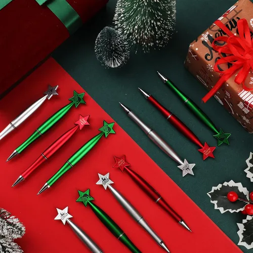 Miniatura 7 de Cholemy 150 bolígrafos de Navidad con estrella, bolígrafos navideños a granel, regalos de 0.039 in, bolígrafos de tinta negra para adultos, fiesta