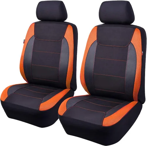 Miniatura 16 de Flying Banner Fundas de asiento de automóvil de fibra de carbono de calidad, tela de malla de aire, deportiva, respaldo bajo, respaldo alto
