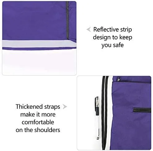 Miniatura 5 de Mochila con cordón, con estilo deportivo, bolsa de gimnasio para mujeres, hombres y niños, bolsa de gran tamaño con zíper y bolsillos de malla
