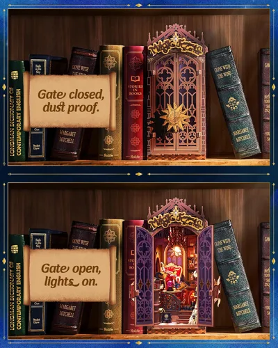 Miniatura 6 de Rolife - Kit de rincón mágico de fantasía para rincón de libros, casa en miniatura DIY, inserto para estantería Booknook de 25.4 cm, habitación