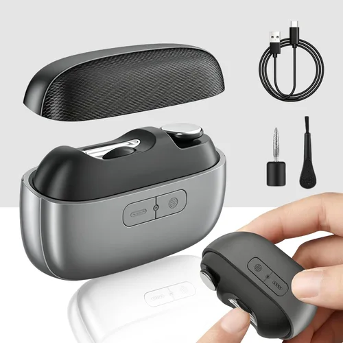 Miniatura 9 de Cortaúñas eléctrico, 3 en 1, pulido eléctrico automático con tapa magnética recargable por USB, cortaúñas inteligente portátil para uñas gruesas