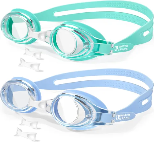 Miniatura 7 de Water Space Kids Goggles, 2 Pack Swim Goggles for Kids Boys Girls Toddler Age 3-15, Clear View Anti-fog UV Protection No Leak Blanco & Rosa