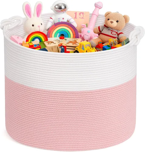 Miniatura 14 de Goodpick Canasta de Almacenamiento de Juguetes de 17"x16" para Niños, Decoración del Hogar Sala de Estar, Canasta de Regalos para Bebé Varón
