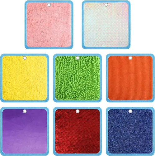 Miniatura 11 de Boao Juego de 8 mini alfombrillas sensoriales surtidas texturizadas, azulejos sensoriales para el suelo, juguetes táctiles educativos