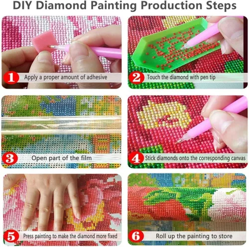 Miniatura 4 de Kits de pintura de diamantes 5D para adultos y niños, animales de taladro completo mapaches en el agujero del árbol, pintura de punto de cruz